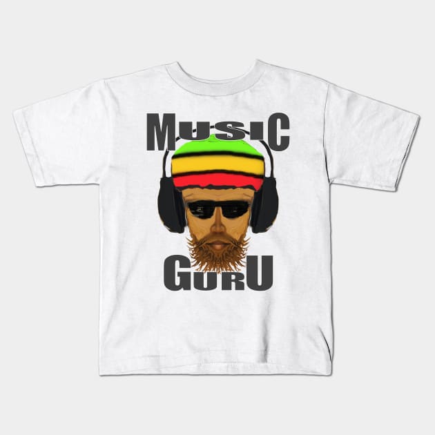 Reggae Music Guru Cool Vibes Kids T-Shirt by PlanetMonkey